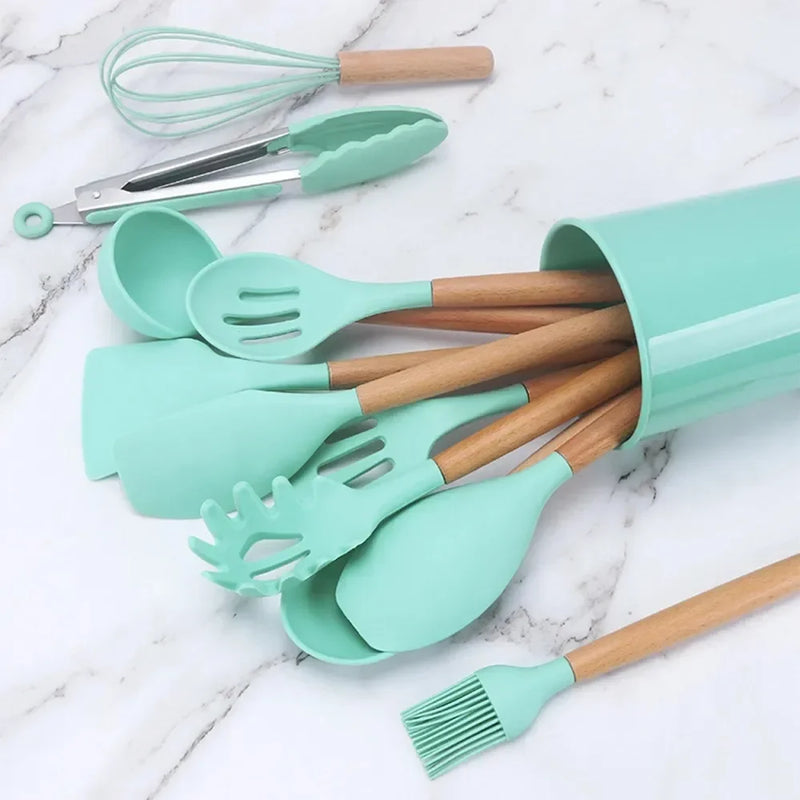 Jogo de Utensilio de Cozinha de Silicone