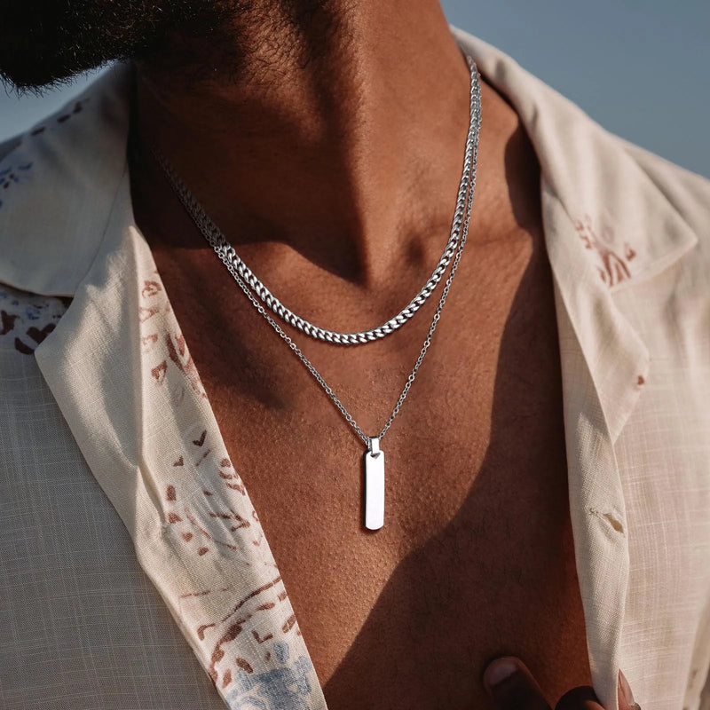 Colar Masculino Barra Geométrica
