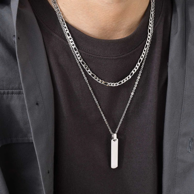 Colar Masculino Barra Geométrica