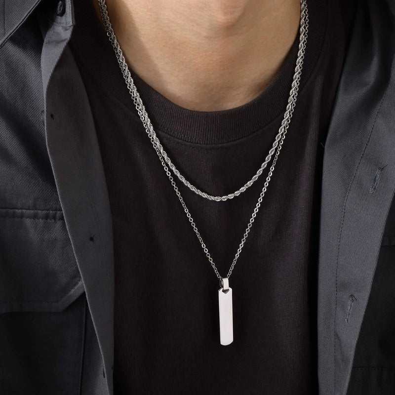 Colar Masculino Barra Geométrica