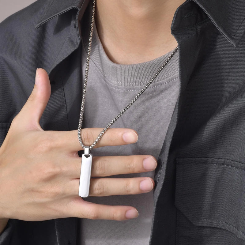 Colar Masculino Barra Geométrica